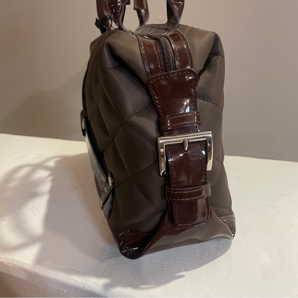 My Flat in London Quilted Brown Satchel Bag | Charlotte Olympia | New - Picture 4 of 15